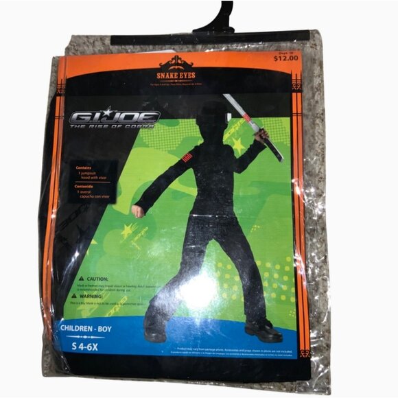 GI Joe Snake Eyes Halloween Costume (black) New in Package--Size Boys 4-6X - Picture 5 of 5